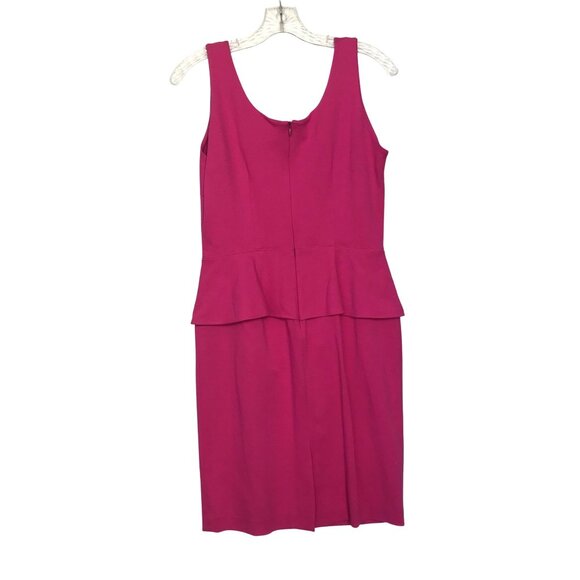 Josie Natori Pink Jersey Sleeveless Peplum Dress Size 6 Bodycon Mob Wife - Picture 3 of 13